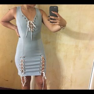 Mini sexy jean dress